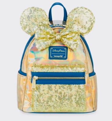 Disney Parks Earidescent / Iridescent Gold 50th Anniversary Loungefly PHOTOS: 50th Anniversary EARidescent Loungefly Backpack  main image 3
