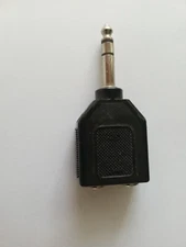 6.35mm 1/4" Stereo 1 Male to 2 Female Audio Splitter Y Adapter