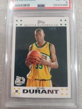 2007-08 Topps Kevin Durant Seattle Supersonics #2 Rookie Card PSA 8 OKC. rookie card picture
