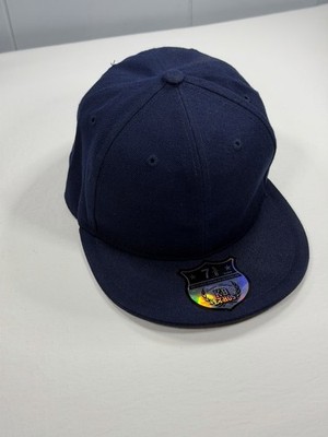 KB Ethos Fitted Baseball Cap Size 7 5/8 Navy Blue Premium Headwear