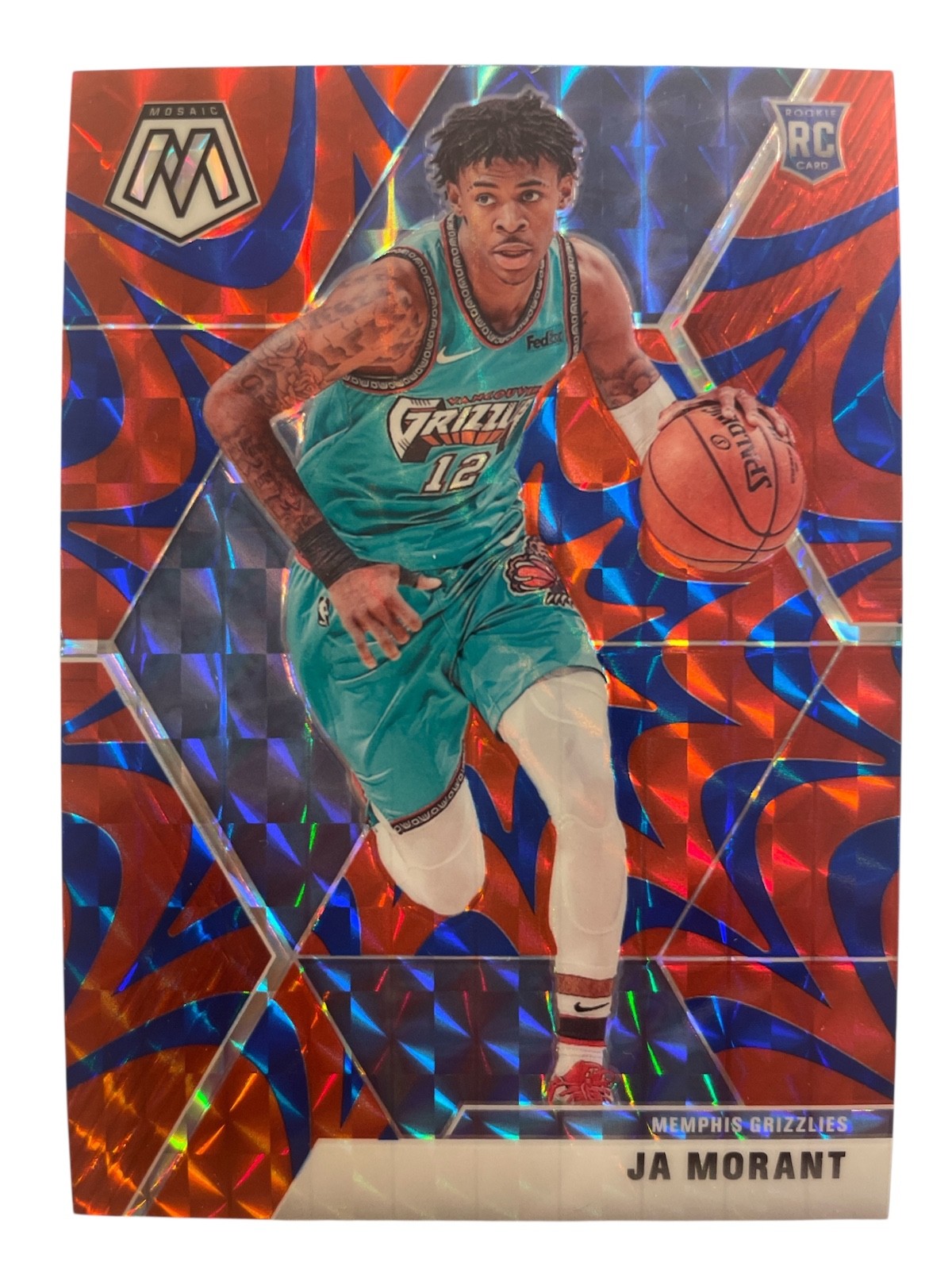 2019-20 Panini Mosaic Blue Reactive Ja Morant Rookie Card #219
