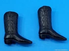 Vintage Ken Doll Black Rubber Cowboy Boots Near Mint ~ 1970's