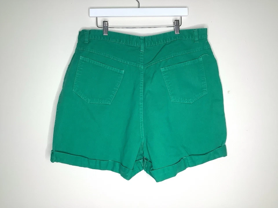 Shorts jeans vintage verde venezia cintura alta plus size tamanho 22 - Imagem 2 de 4