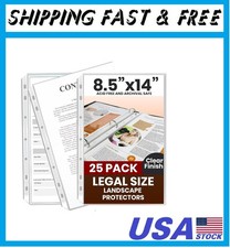 25 Pack of 8.5x14 Legal Size Heavyweight Long Clear Sheet Protectors