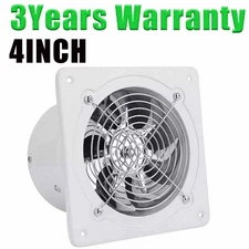 4" Exhaust Fan Metal Iron Ventilation Extractor Anti-backflow Wall-Mounted Fan