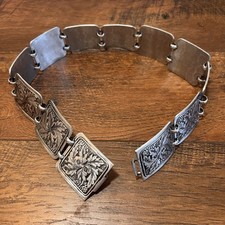 Vintage metal floral belt women 24  