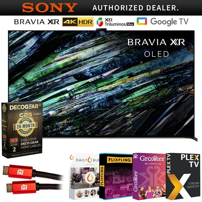 Sony BRAVIA XR A95L 77 inch QD-OLED 4K HDR Smart TV (2023) + Deco Gear 4K HDMI 2