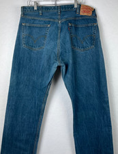 Vintage Levis Mens 501 Jeans 40x32 Straight Blue Jeans Button Fly Made in Mexico