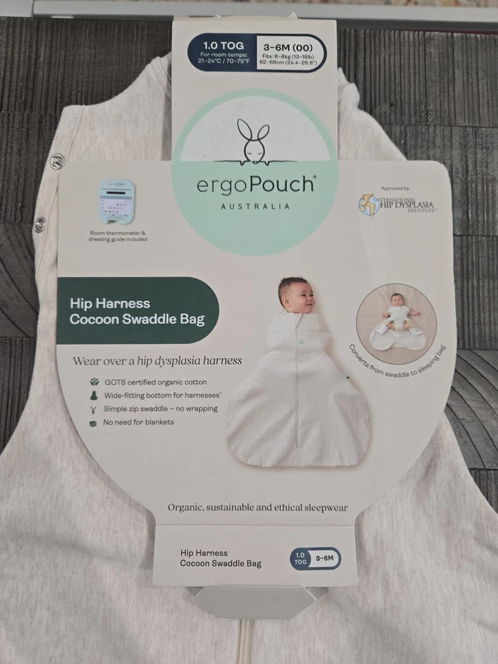 ergoPouch 0.2 TOG Hip Harness Cocoon Swaddle Bag, Breathable Sleep Sack 3/6 Mnth - Image 2 of 2