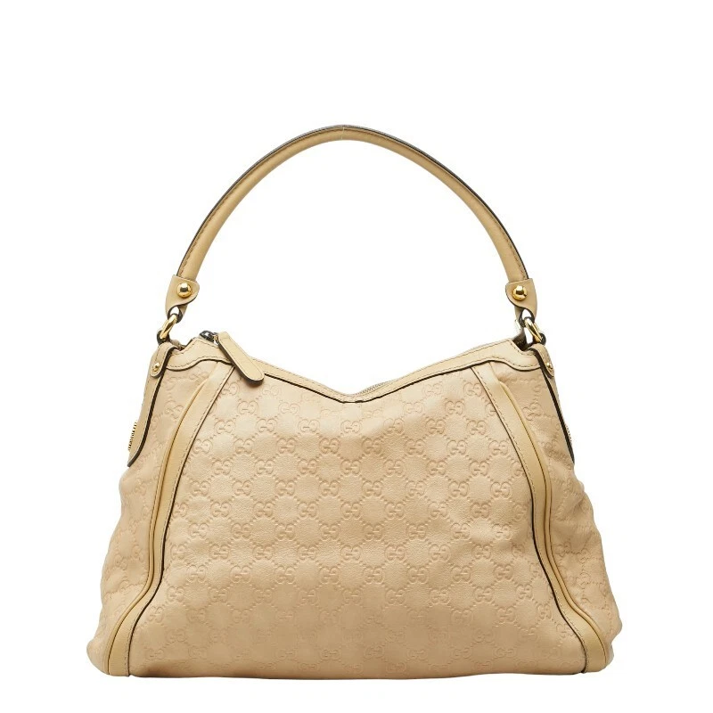Gucci — GUCCIssima Scarlet Handbag 282297 Beige Leather Ladies GUCCI Used From Japan