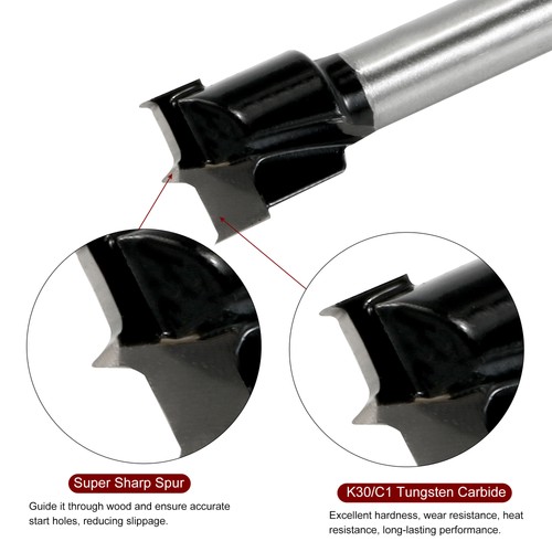 Trapano Forstner 14 mm (9/16") lunghezza 90 mm K30/C1 apri fori cerniera legno carburo - Foto 4 di 6