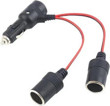 Dual Car Cigarette Lighter Splitter Adapter with On/Off Switch and Fuse