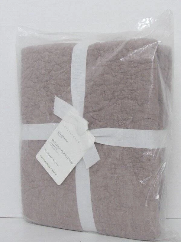 Juego de 2 fundas estándar de lino belga Pottery Barn color figura nuevo con etiquetas Foto 4 de 4