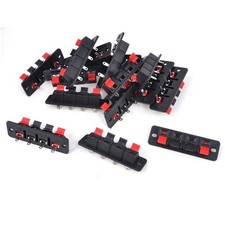 15 Pcs 4 Way Stereo Speaker Plate Terminal Strip Push Release Connector Block