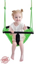 nets Tribe 2-in-1 Toddler Swing Green Adjustable Rope Seat