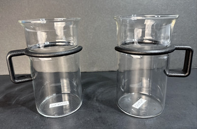 Vintage Bodum Bistro Glass Mugs (Set of 2) Picard Style w/ Detachable Handles