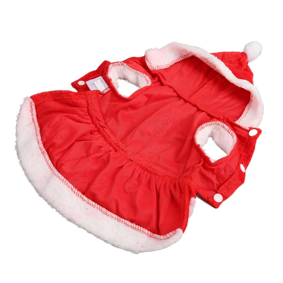 Dog Santa Cosplay Dress Breathable Soft Double Sided Coral Fleece Pet Christmas - Image 2 of 4