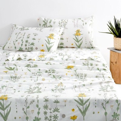 - Floral Bed Sheets, 4-Piece Set, Cute Botanical Shabby Chic Coquette Cottage...