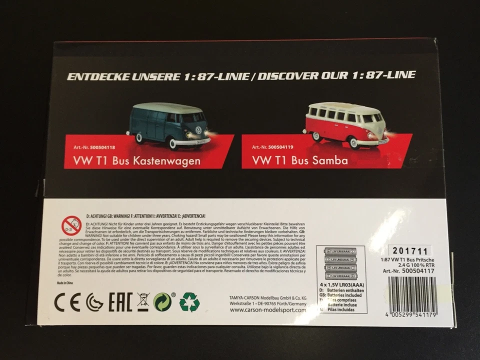 Carson 500504117 Ferngesteuertes Auto VW BULLI Pritsche 1:87 RC 2,4Ghz - Bild 2 von 2