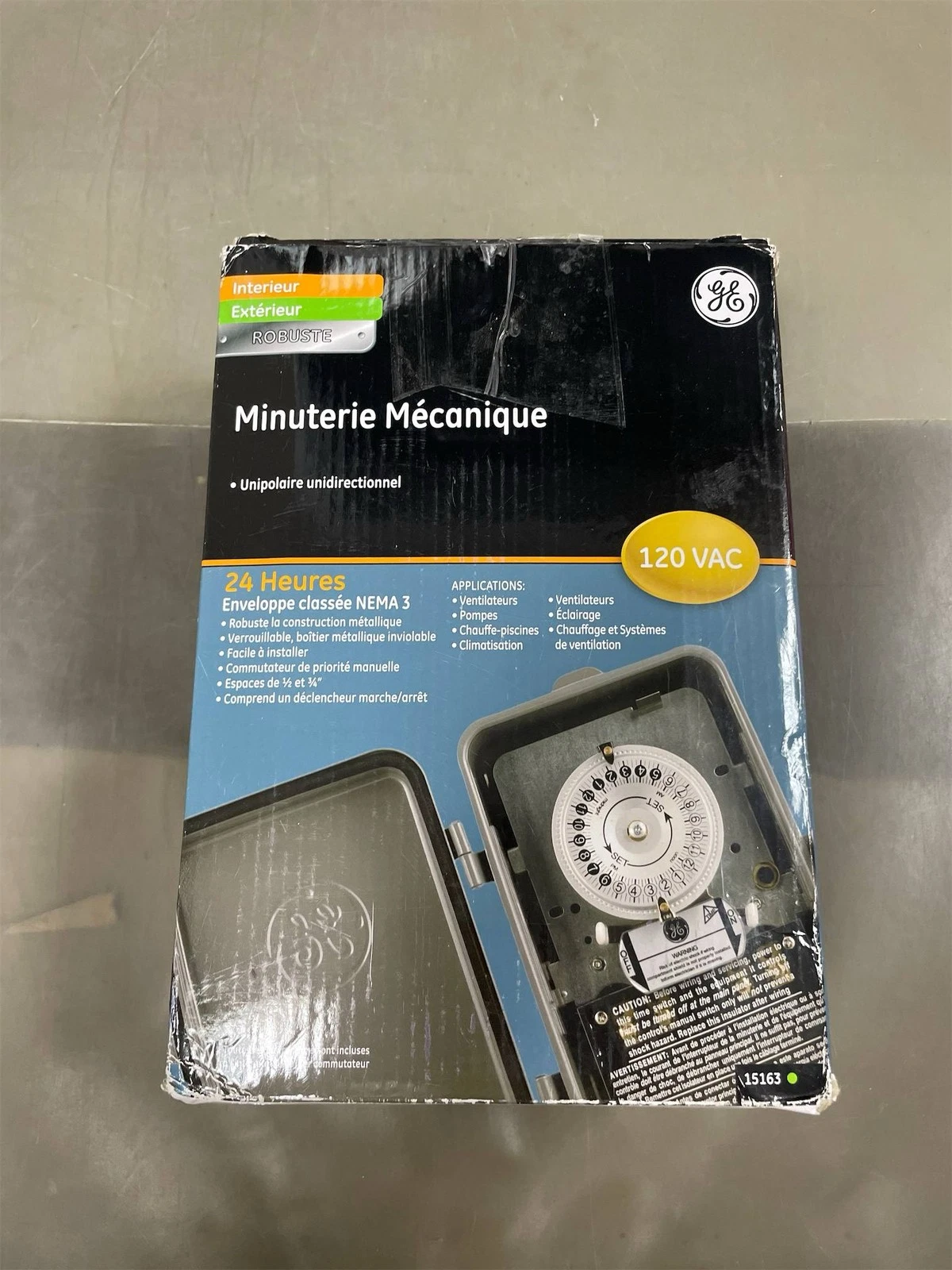GE 24-Hour Mechanical Pool Timer Switch, 5HP 40A Load Capacity Pool Pump Timer,