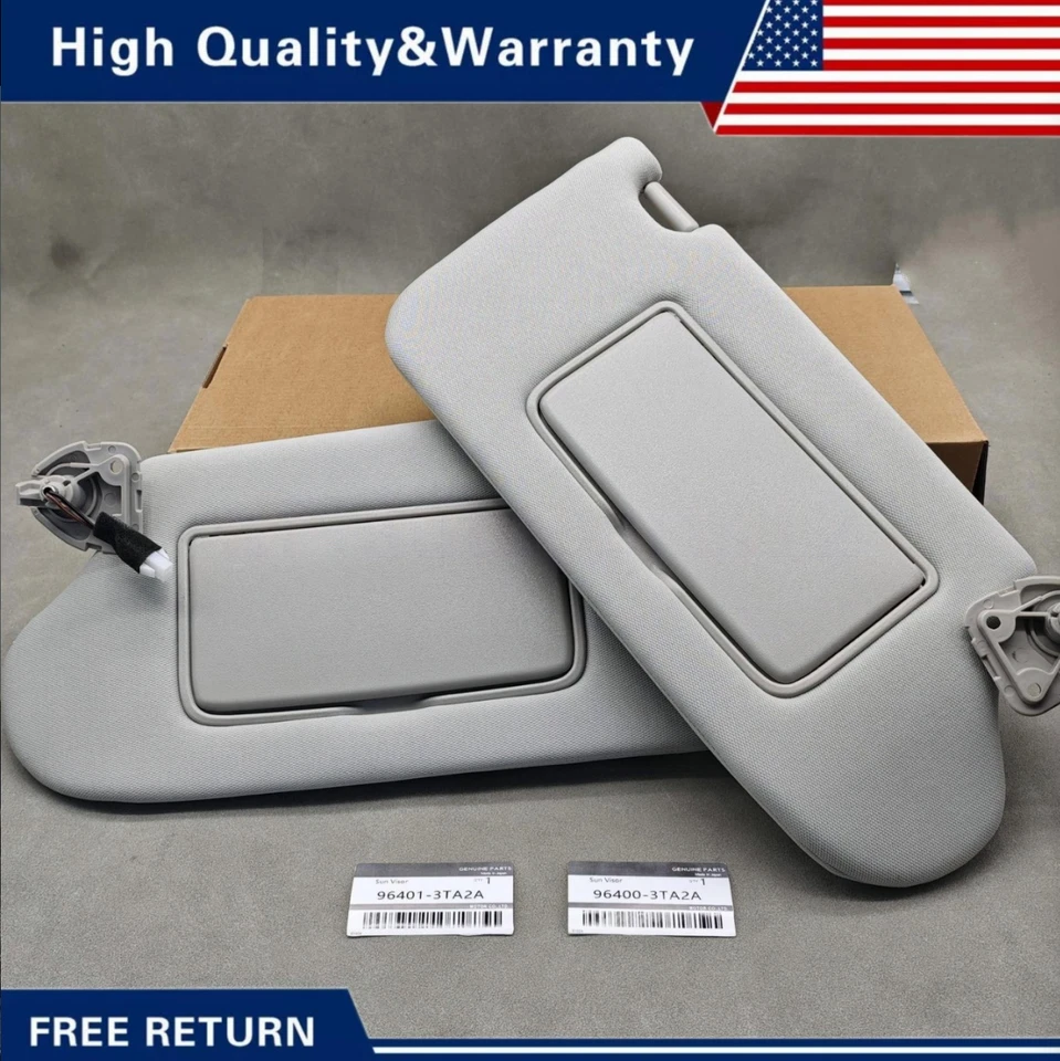 OEM 2013 2014 2015 2016 2017 2018 Nissan Altima Sun Visor oem Gray W/ Light pair Foto 2 de 4