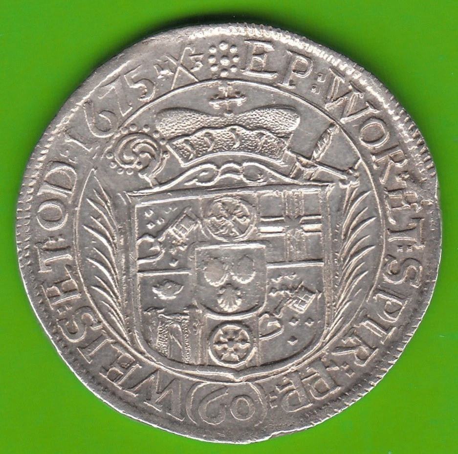 Münze Silber Mainz Sortengulden 60 Kreuzer 1675 vz leicht gereinigt nswleipzig - Bild 1 von 3