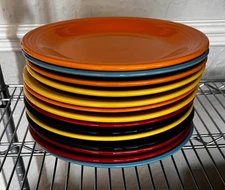 Fiesta Classic Rim Dinner Plate 10.5” Fiestaware-Blue, Yellow, Orange, Red, Turq