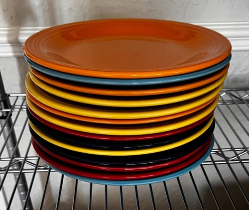 Fiesta Classic Rim Dinner Plate 10.5” Fiestaware-Blue, Yellow, Orange, Red, Turq