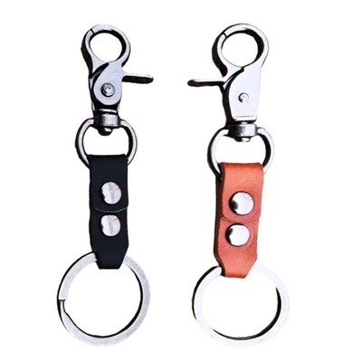 Fashionable PU Keychain Retro Lock Design Ideal Present For Him Versatile