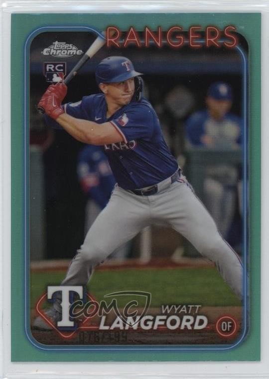 2024 Topps Chrome Update Aqua Refractor /199 Wyatt Langford #USC35 Rookie RC 7s9