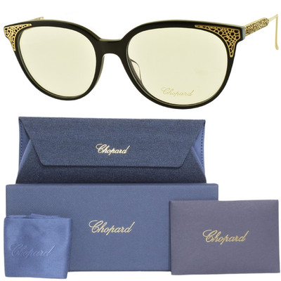 NEW!! CHOPARD VCH253 0700 Black Gold Cat Eye Full Rim Optical Frame Eyeglasses