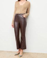 Womens Brown Leather Pant 100 Real Lambskin Slim fit skinny Moto Biker Pants W6