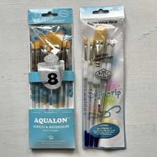 NIP 13pc ROYAL LANGNICKEL Paint Brushes Shader Wash Soft Grip Starter Assortment