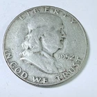 1952 S US Franklin 90% Silver Half Dollar Circulated Coin #6506
