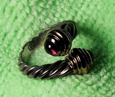 David Yurman Sterling Silver and 14k Gold Ring Size 5 RARE Treasure Stones