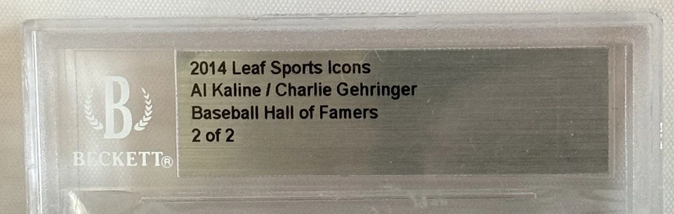 2014 Leaf Sports Icons Cut Signatures Al Kaline/Charlie Gehringer 🔥2/2 HOF (AU) - Image 4 of 4