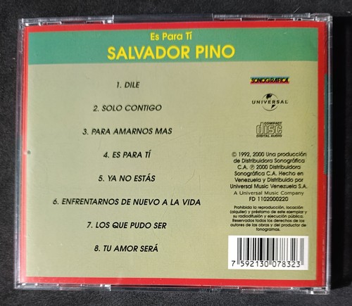 Salvador Pino – Es Para Ti by Salvador Pino(CD-2000) - Picture 2 of 3