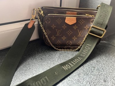 Louis Vuitton Multi Pochette Khaki Umhängetasche mit Rechnung vom Reseller