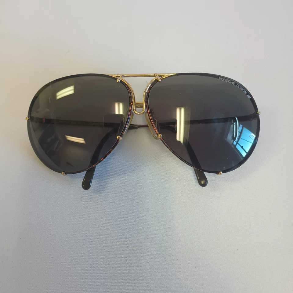 Vintage Porsche Carrera 5621 Tortoise and Gold Frame with Black Lenses in Case - Image 3 of 4