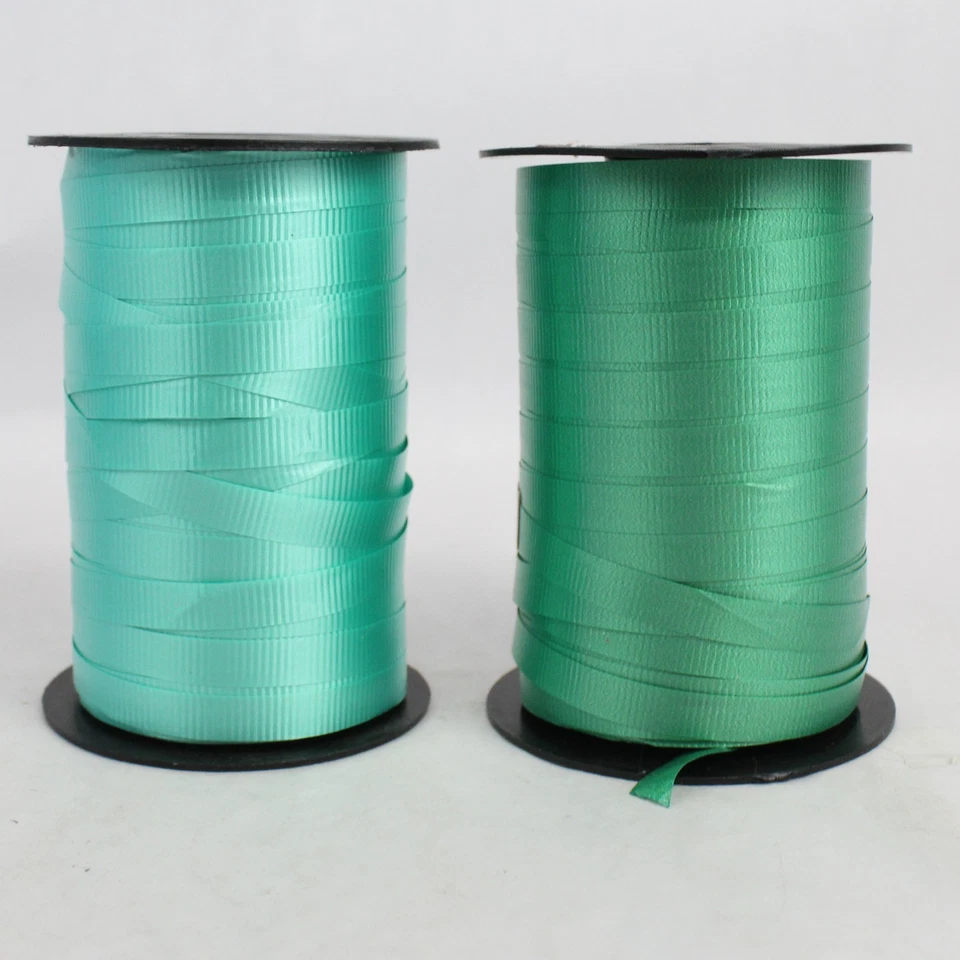 Lot of 4 Partially Used Blue and Green Curling Ribbon Rolls - Image 4 of 4