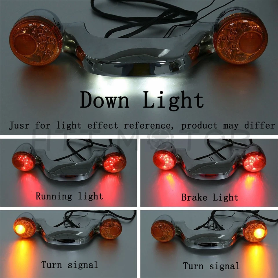 Rear Brake LED Light Bar Turn Signal For Harley Road Street Glide FLHX 2010-2017 - Image 2 of 4