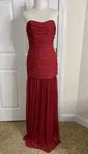 Women  s David  s Bridal Long Mesh Fit And Flare Formal Dress  Size 6 NWT