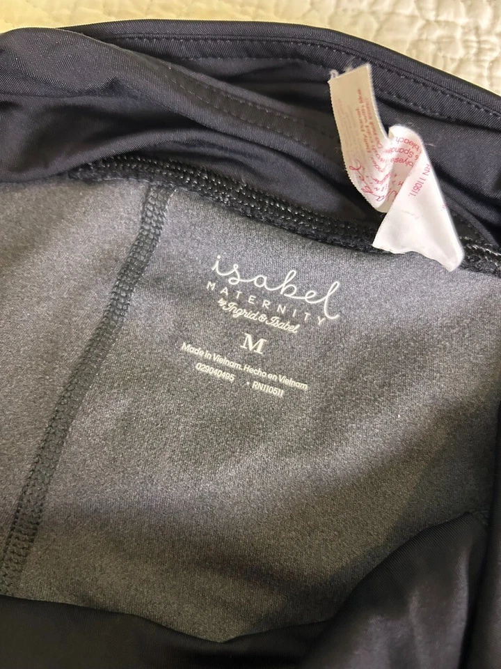 Комплект леггинсов Isabel Maternity Capri 2 размера M темно-серые и черные с ремешком на животе - Изображение 3 из 4