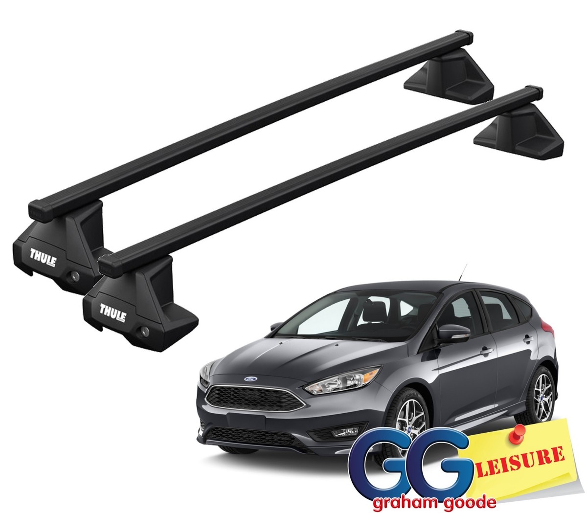 Thule Evo Square Roof Rack Bars Ford Focus 5dr MK3 Hatchback