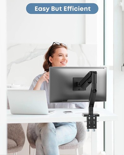 WORLDLIFT Single Monitor Arm Desk Mount for 17-49 inch Flat + Curved Screens - Photo 2/8