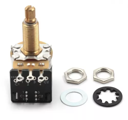 1x CTS 500K Pot 3/4” Long Split Shaft Audio Taper Push/Pull DPDT