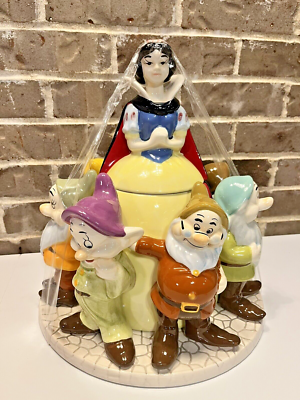 Disney SNOW WHITE and the Seven 7 DWARFS Cookie Jar Large Heavy