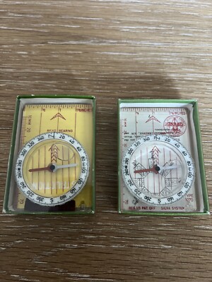 Lot of 2 Vintage 1 Boy Scout Polaris Compass in Box Silva System NEW