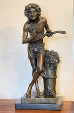 Francisque Joseph Duret (French, 1804-1865): A bronze figure of 'Improvvisatore'
