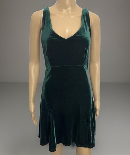 VTG 90s Victoria’s Secret Velvet Mini Dress M Emerald Green Romantic Y2K Alt